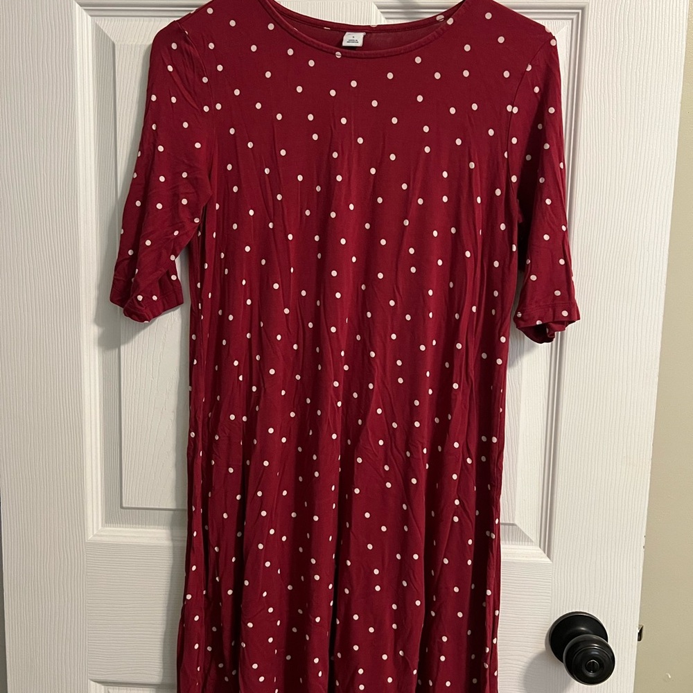 Old Navy Red Polka Dot Midi Dress